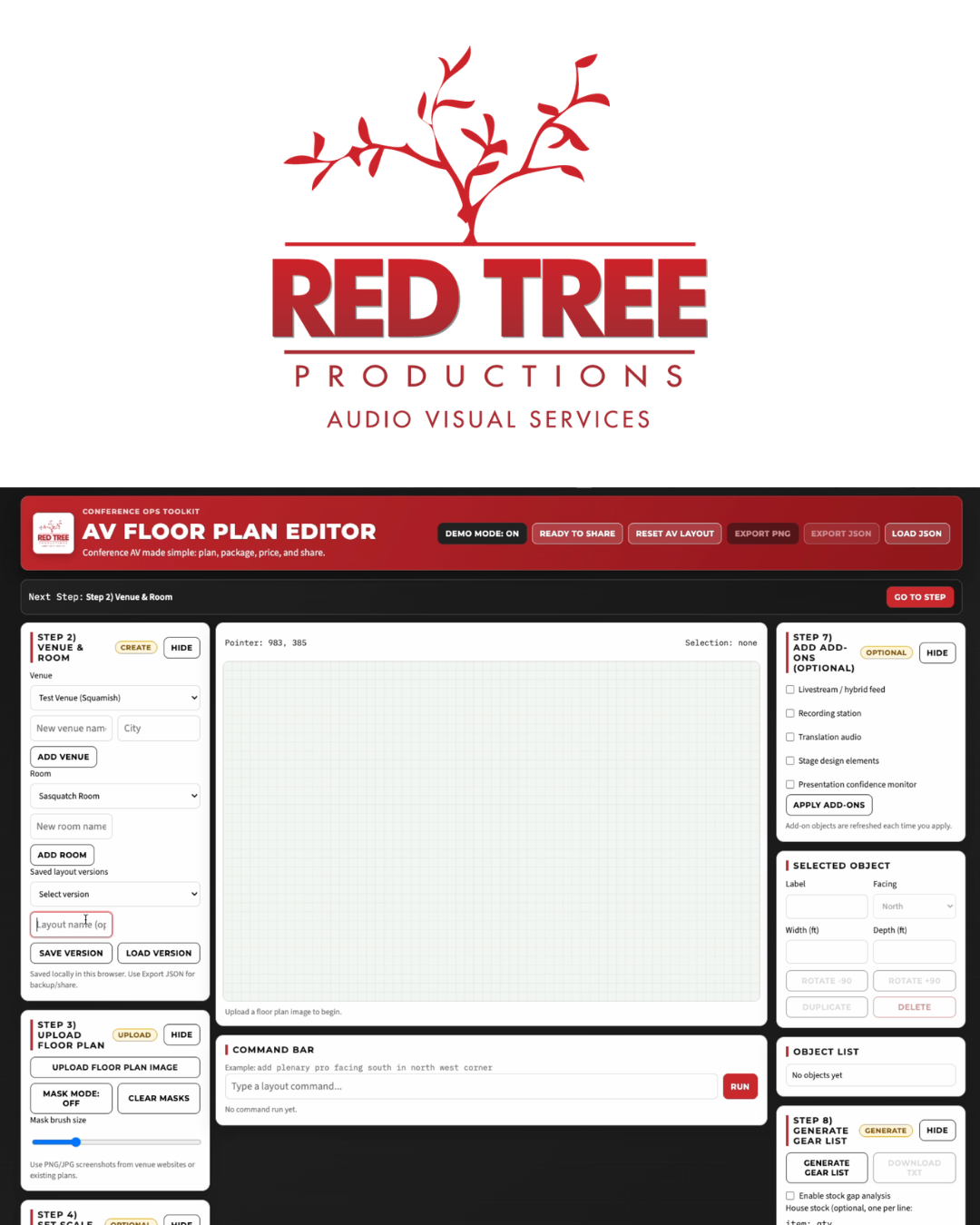 Red Tree Productions floor plan editor